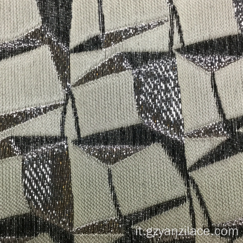 Tessuto broccato jacquard nero grigio Vantage